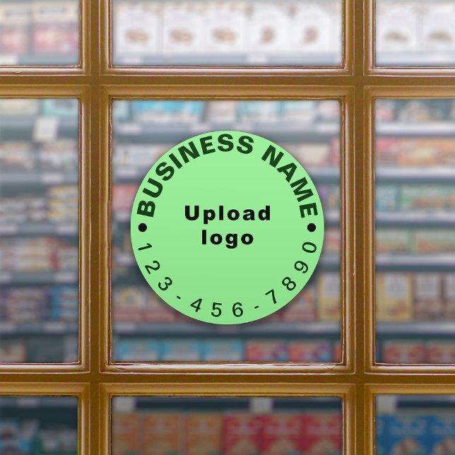 Business Phone Number on Light Green Large Round (Creator Uploaded)