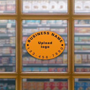 Business Phone Number on Orange Large Oval Vinyl