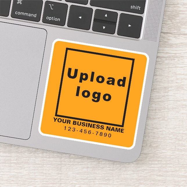 Business Phone Number on Orange Square Vinyl (Detail)