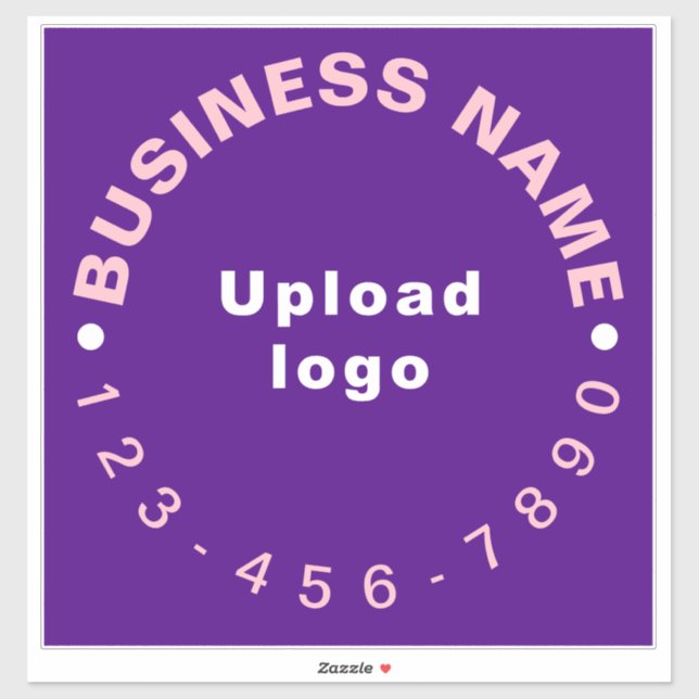 Business Phone Number on Purple Large Square Vinyl (Sheet)