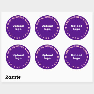 Business Phone Number on Purple Round Sticker