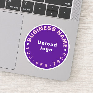 Business Phone Number on Purple Round Vinyl