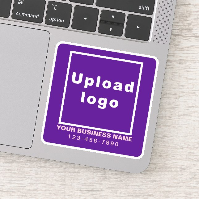 Business Phone Number on Purple Square Vinyl (Detail)