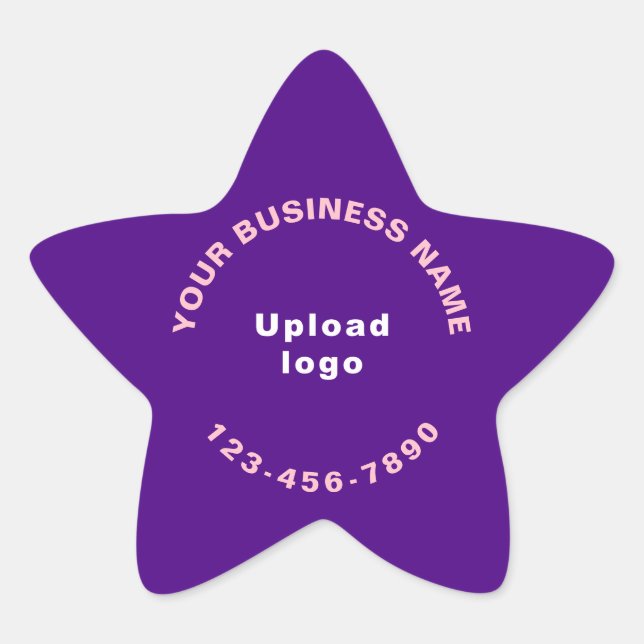 Business Phone Number on Purple Star Shape Sticker (Front)