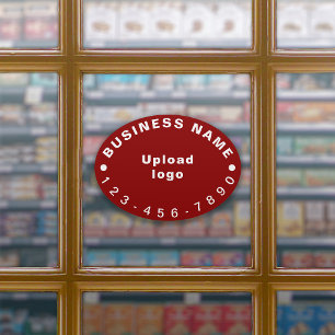 Business Phone Number on Red Large Oval Vinyl