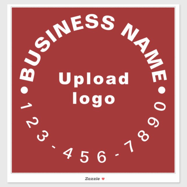 Business Phone Number on Red Large Square Vinyl (Sheet)