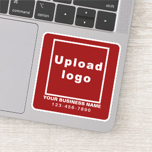 Business Phone Number on Red Square Vinyl Sticker