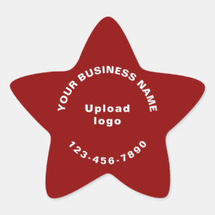 Business Phone Number on Red Star Shape Sticker