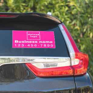 Business Phone Number, Pink Large Rectangle Vinyl