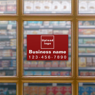 Business Phone On Red Rectangle Large Vinyl
