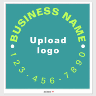 Business Phone on Teal Green Large Square Vinyl