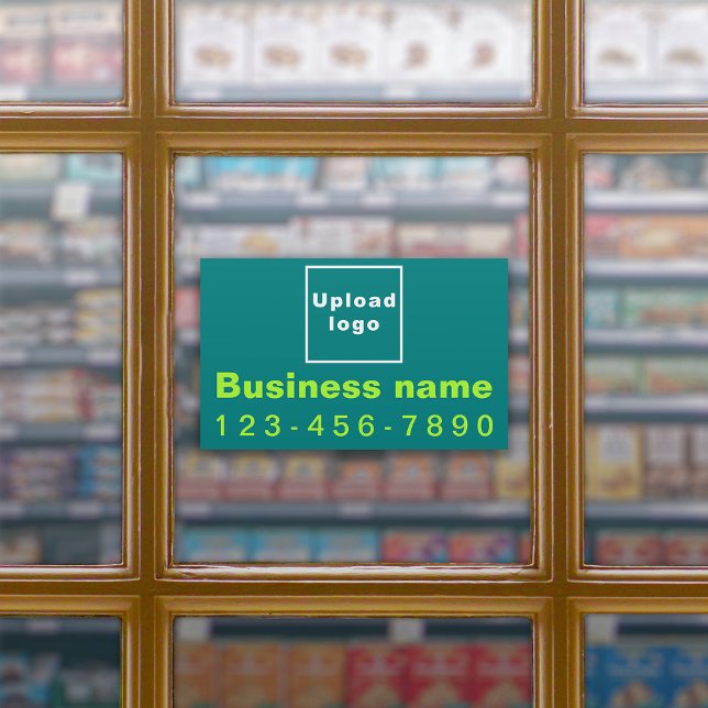 Business Phone On Teal Rectangle Large Vinyl (Creator Uploaded)