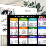 Business Photo 2025 Calendar Modern Black Colourfu Holiday Postcard<br><div class="desc">2025 Corporate Photo Calendar with US Holidays on Black Colourful New Year Holiday Postcard. All the texts are pre-arranged for you to personalise easily and quickly with your own details. Wish you all a Happy Holidays and an Amazing New Year! For many other card designs, please visit : (Holiday Cards)...</div>