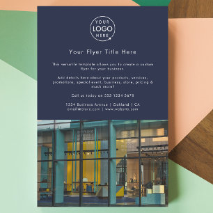 Business Photo Flyer   Navy Blue Marketing Flyers