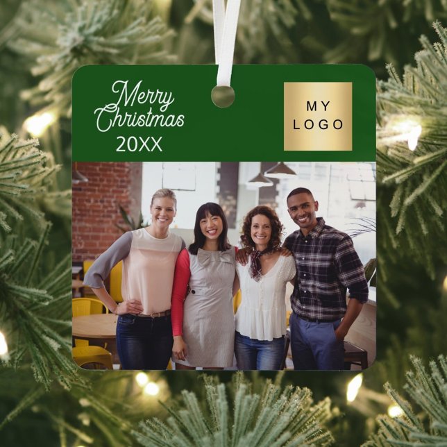 Business photo logo Christmas modern green Metal Tree Decoration (Creator Uploaded)