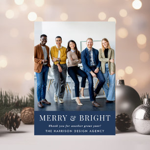 Business Photo Logo QR Code Corporate Christmas Holiday Card