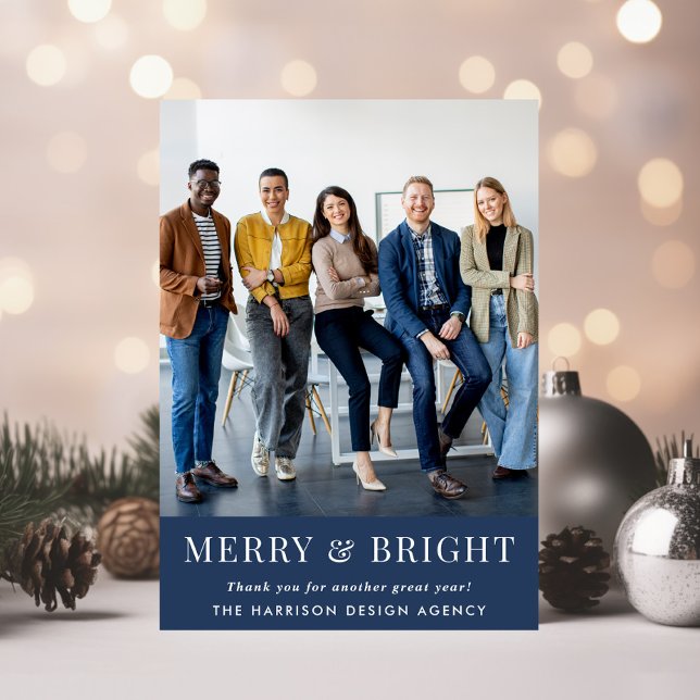 Business Photo Logo QR Code Corporate Christmas Holiday Card (Spread the joy of the season and strengthen business relationships with our photo holiday card)