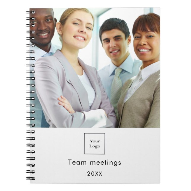 Business photo logo white team notebook (Front)