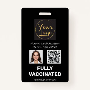 Business Photo QR Code Vaccination ID ID Badge