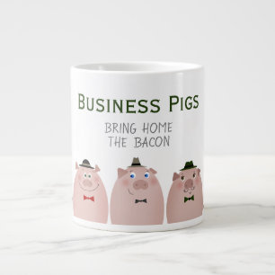 Business Pigs Bring Home The Bacon Funny Meme Large Coffee Mug