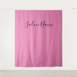 Business Pink Black Beauty Salon Photo Backdrop Tapestry