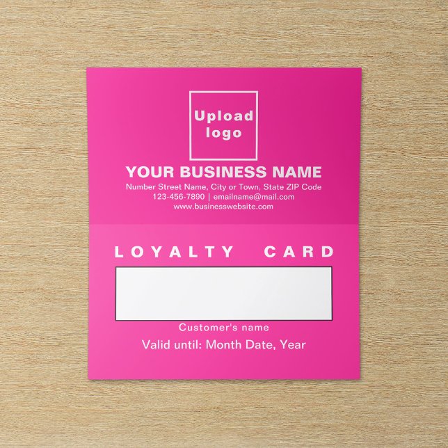 Business Pink Folded Loyalty Card (Business pink folded loyalty card.)
