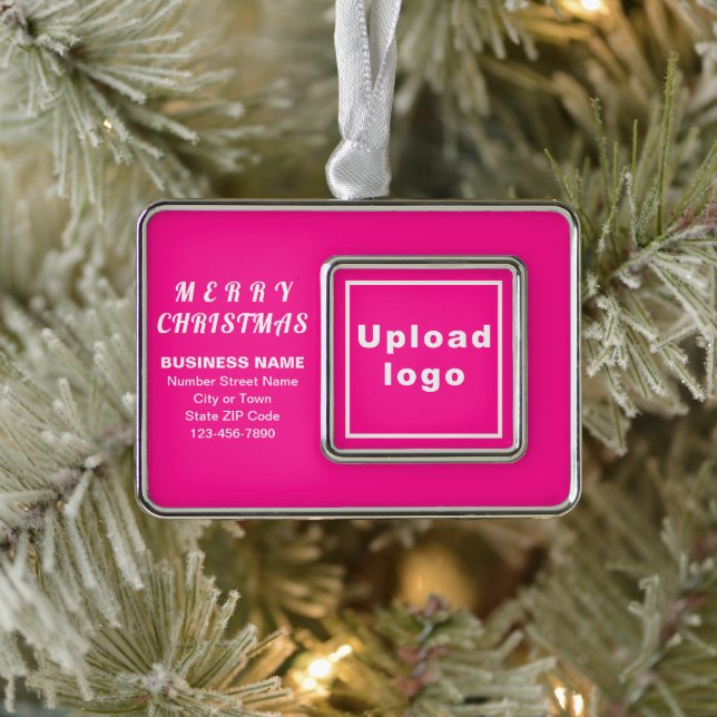 Business Pink Framed Rectangle Christmas Ornament (Tree)