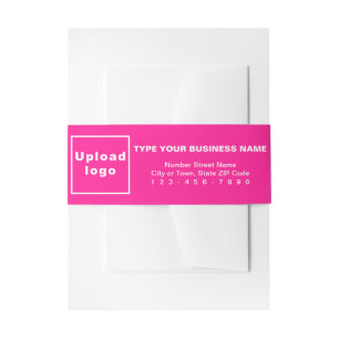 Business Pink Portrait Format Invitation Belly Band