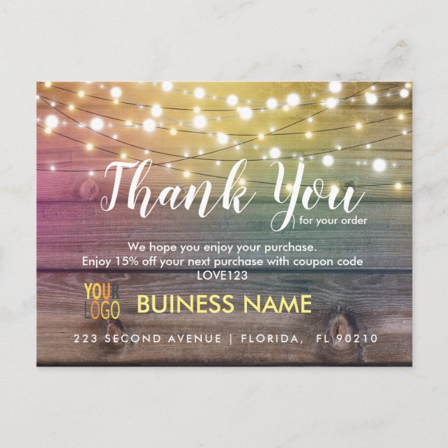 Business postcard for promotion thank you (Front)