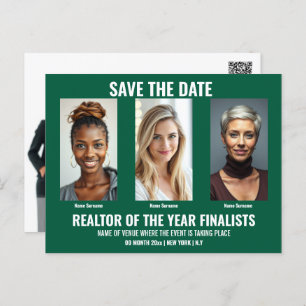 Business postcard template 5 photo DIY green