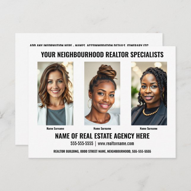 Business postcard template 5 photo DIY realtor (Front/Back)