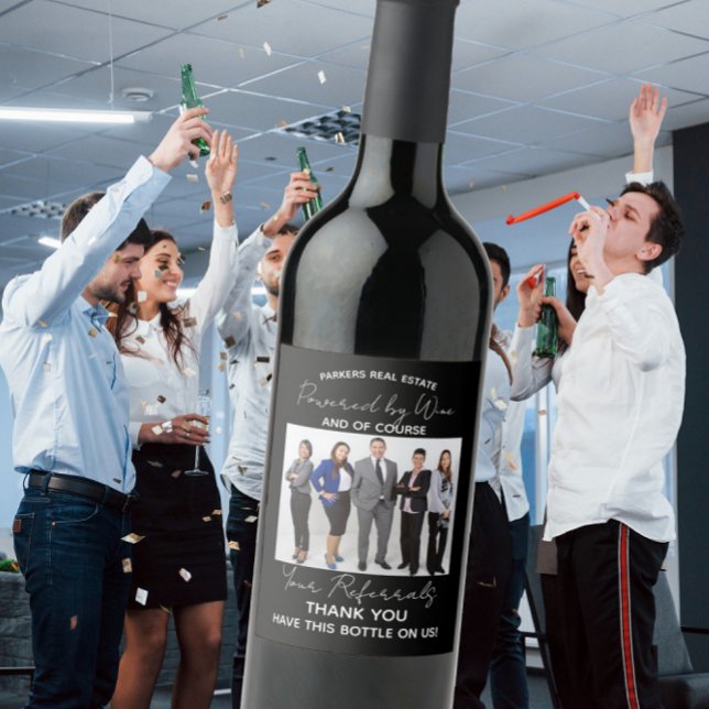 Business Powered on Wine and Your Referrals  Wine Label (Creator Uploaded)