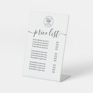 Business Price List with Logo Pedestal Sign
