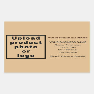 Business Product Minimal Information, Light Brown Rectangular Sticker