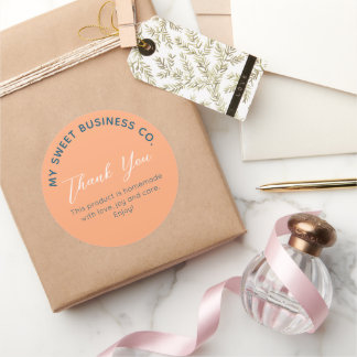 Business Product Peach Round Sticker