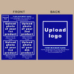 Business Products or Services on Blue Flyer<br><div class="desc">Flyer that you can customise to put your business brand, products or services and other information of your business. You can put up to 4 products or services. Customise it and give it to your customers or clients to advertise your brand name and to promote your products or services. Customisable...</div>