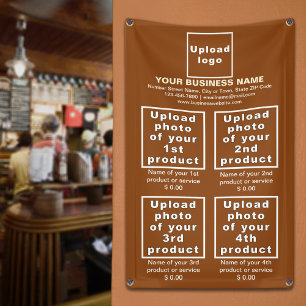 Business Products or Services on Brown Banner