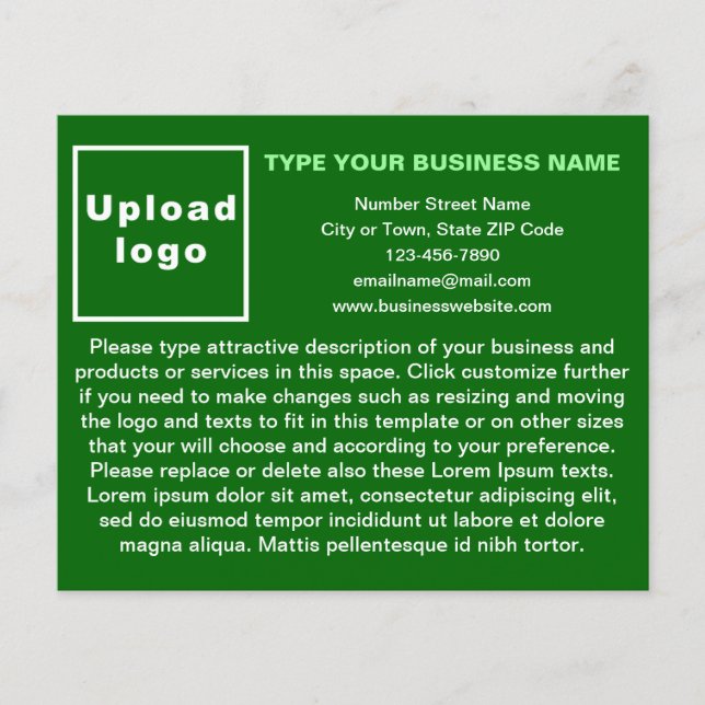 Business Products or Services on Green Flyer (Front)
