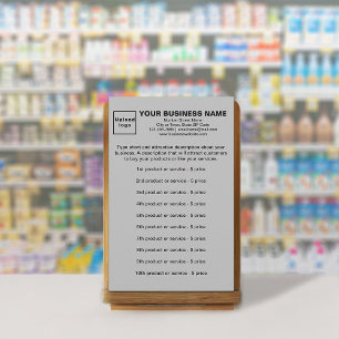 Business Products or Services on Grey Stationery