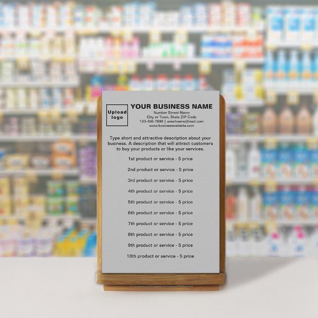 Business Products or Services on Grey Stationery (Your business products or services on gray stationery.)