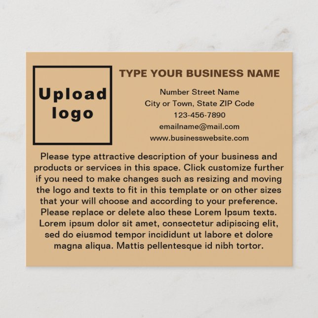 Business Products or Services on Light Brown Flyer (Front)