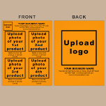 Business Products or Services on Orange Colour Flyer<br><div class="desc">Flyer that you can customise to put your business brand, products or services and other information of your business. You can put up to 4 products or services. Customise it and give it to your customers or clients to advertise your brand name and to promote your products or services. Customisable...</div>