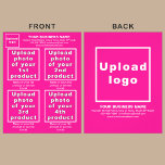 Business Products or Services on Pink Flyer<br><div class="desc">Flyer that you can customise to put your business brand, products or services and other information of your business. You can put up to 4 products or services. Customise it and give it to your customers or clients to advertise your brand name and to promote your products or services. Customisable...</div>