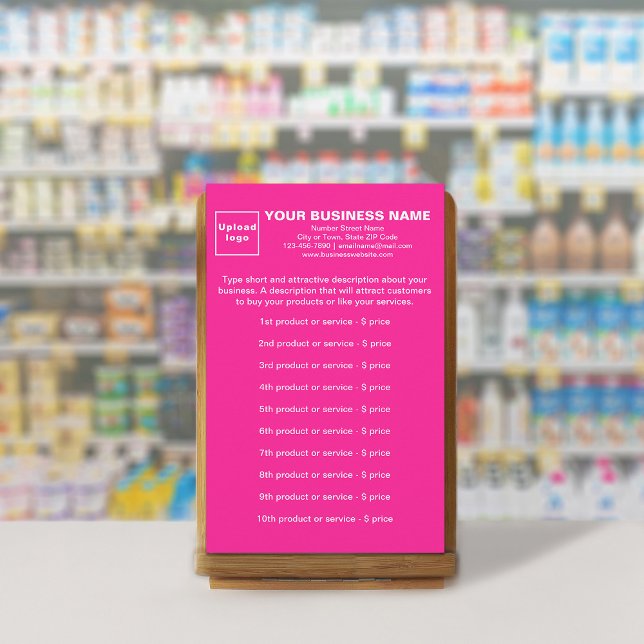 Business Products or Services on Pink Stationery (Your business products or services on pink stationery.)