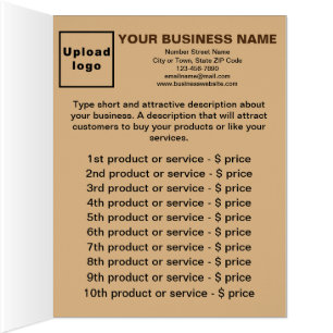 Business Products Services List Light Brown Colour