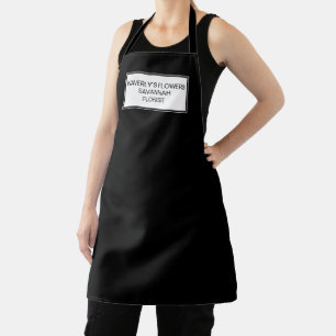 Business professional black company name employee apron