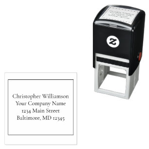 Business Professional Black White Self-inking Stamp