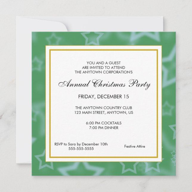 Business Professional Christmas Party Invitation (Front)
