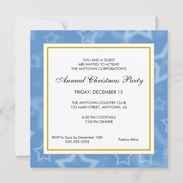 Business Professional Christmas Party Invitation (Front)