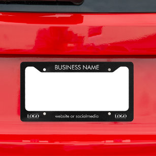 Business Professional Company Custom Logo & Text L Licence Plate Frame